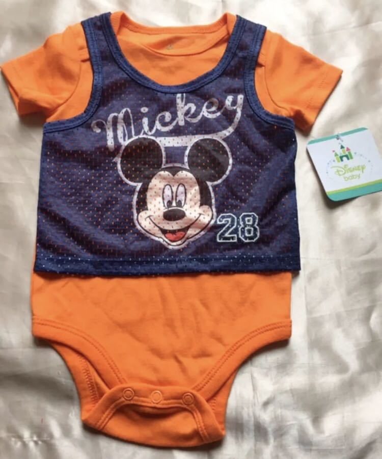 新品 ロンパース 0 3m Disney ディズニー ベビー服 ミッキー ミッキーマウス 半袖 夏物 新生児 正規通販 半袖