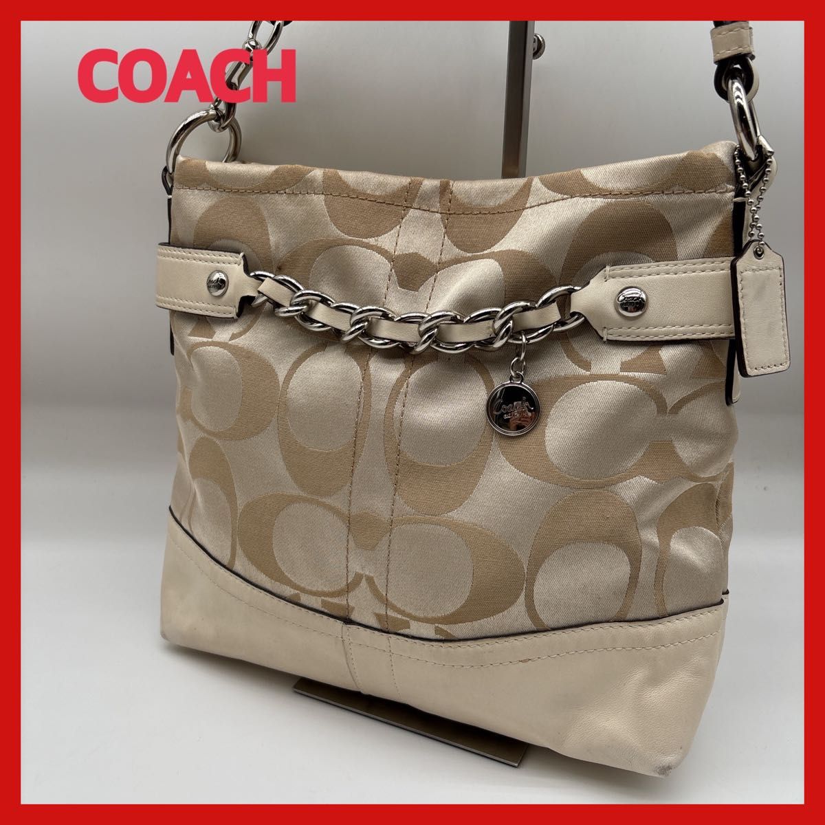 Coach ベージュ ショルダーバッグ COACH コーチ ショルダーバッグ ベージュ|Yahoo!フリマ(旧