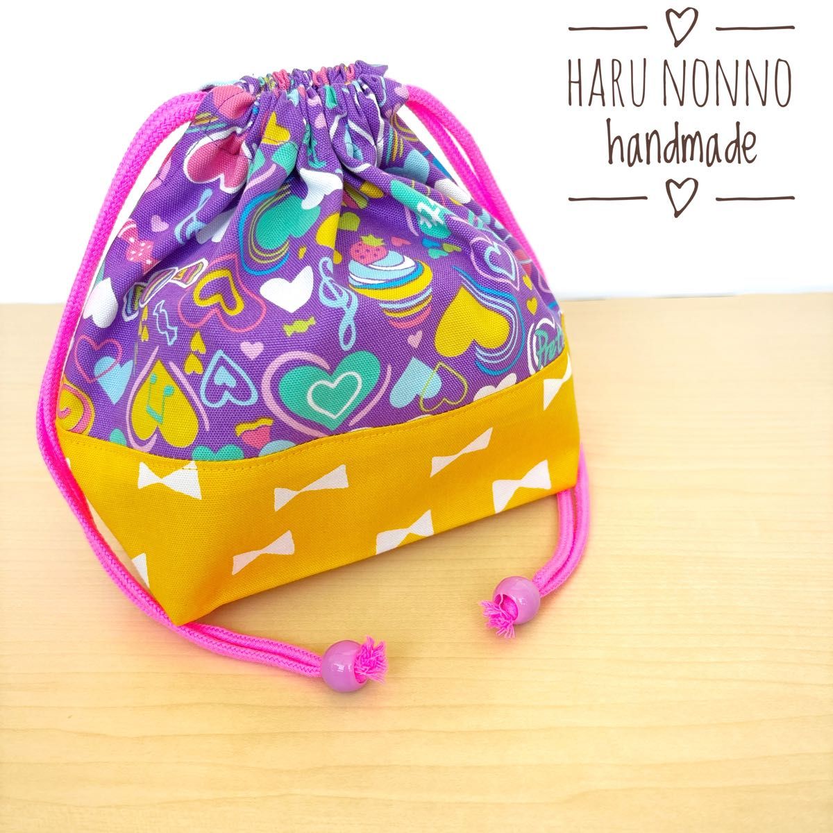 hikage★弁当袋セット コップ袋 ハンドメイド お弁当袋&コップ袋2点セット Prettyハート|Yahoo!フリマ(旧