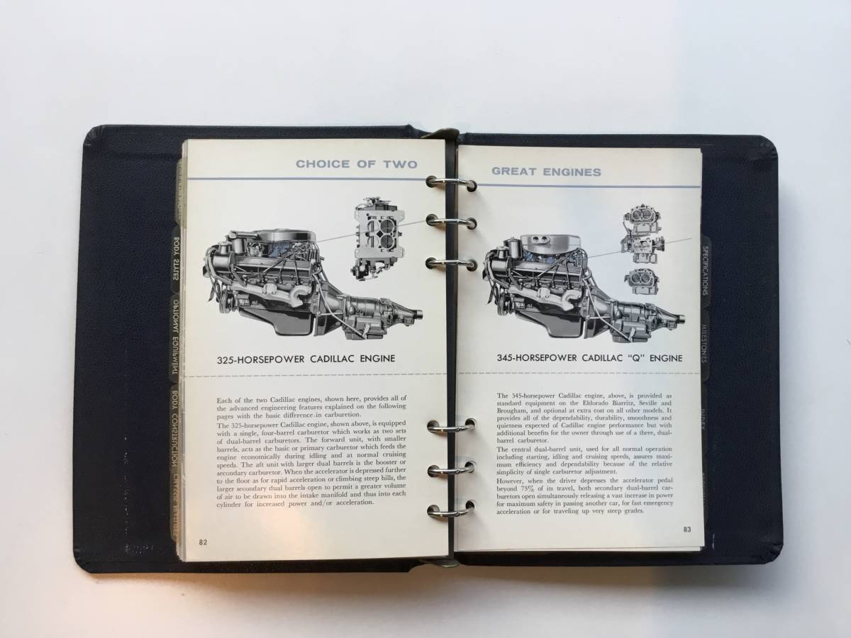 1959 year Cadillac dealer album data book original Vintage Ame car 1959 Cadillac Dealer Album Data Book