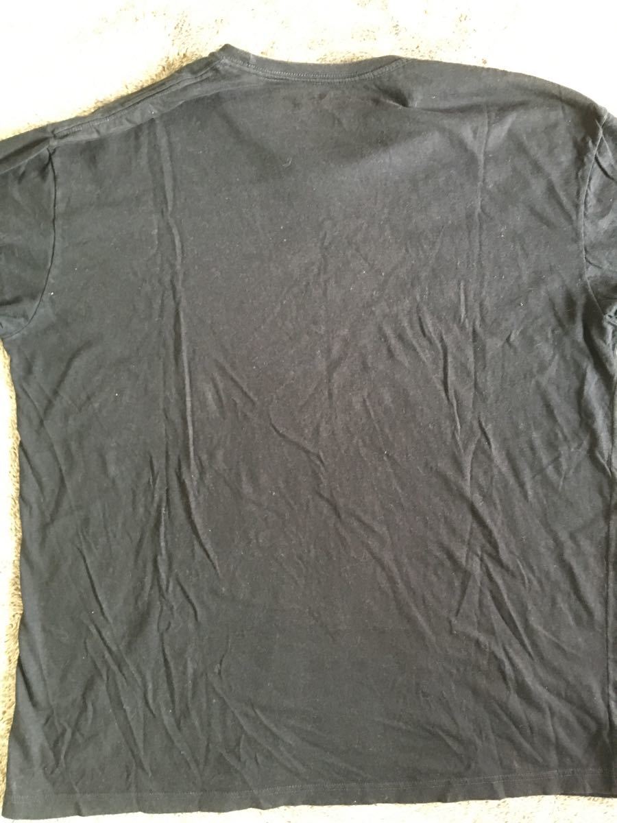 【値下げ】エンポリオアルマーニ：Tシャツ：半袖：丸首：L：黒色：無地：私服　男性
