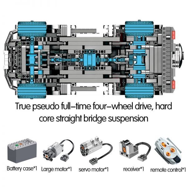 1388ピースシティクリエーターAWDワゴンカービルディングブロックテクニックRC /非RCカーSUV MOVレ only car_画像6