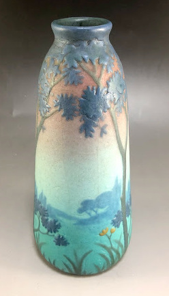 セール！アマルリック ワルター 陶器製湖水風景文壷 花瓶 フランス アールヌーヴォー ヌーボー アールデコ　アンティーク