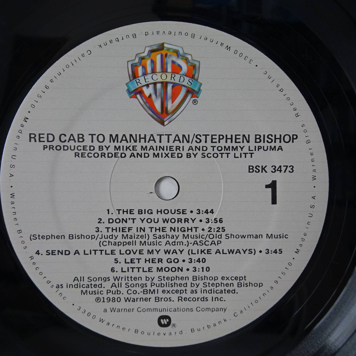 LPレコード　【エリック・クラプトン関連】　「哀愁マンハッタン」スティーブン・ビショップ　（「Red Cab To Manhattan」STEPHEN BISHOP）