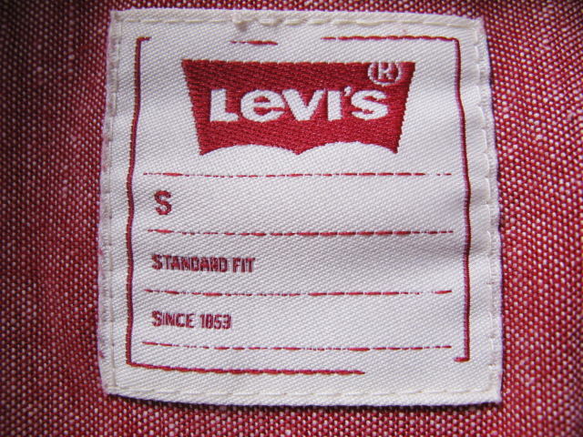 Levi's 半袖 ダンガリーシャツ Ｓ リーバイス ３本ステッチ 猫目ボタン マチ付き 赤耳_画像5