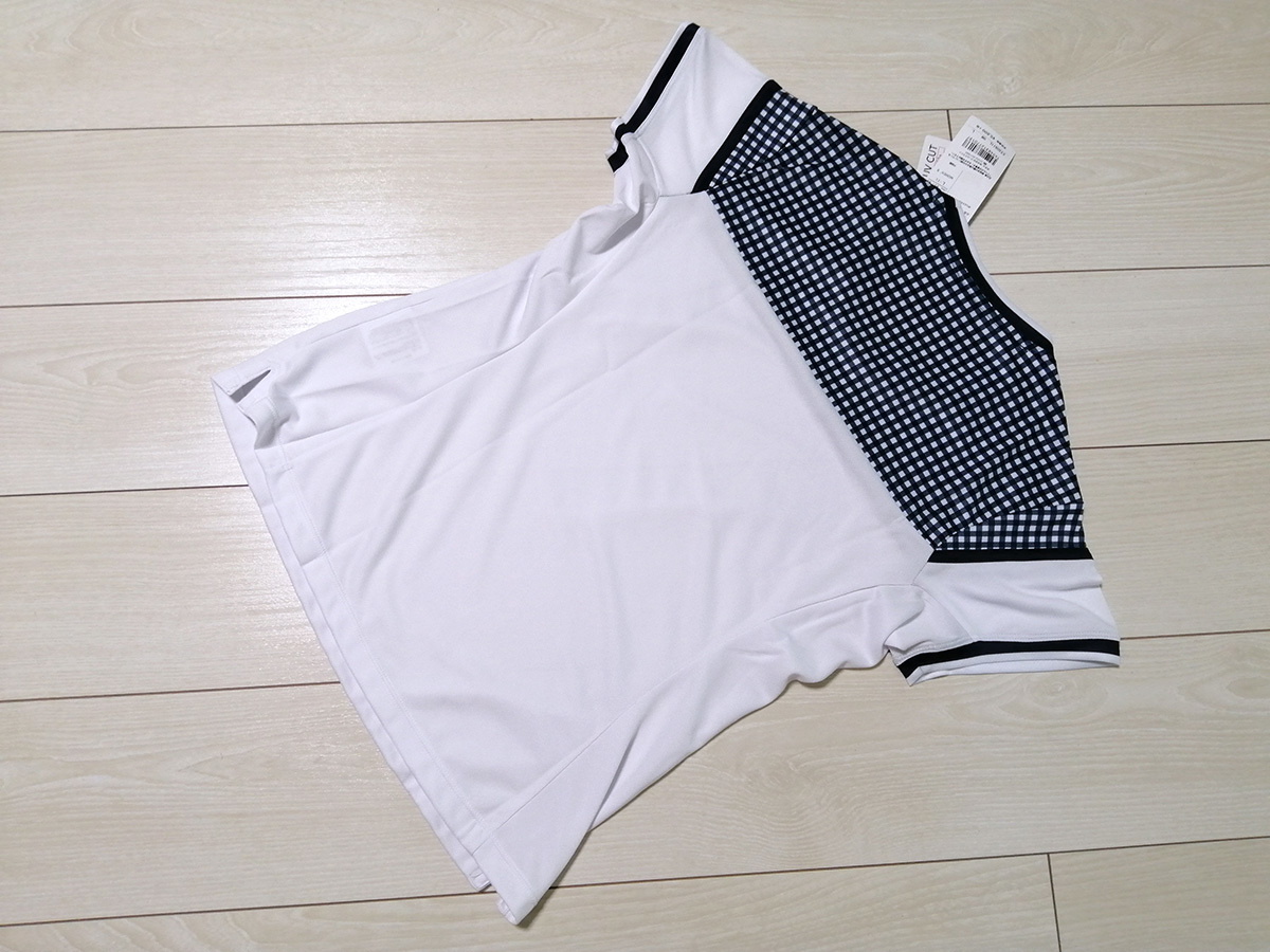 * new goods ellesse ellesse tennis lovely silver chewing gum check team short sleeves T-shirt Lady's M regular price 6,160 jpy anti-bacterial deodorization white . sweat speed .