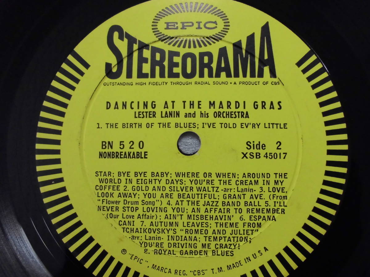良盤屋 J-1718◆ＬＰ◆*/BN-520-Jazz- レスター・ラニン Lester Lanin And His Orchestra Dancing At The Mardi Gras　送料480_画像7