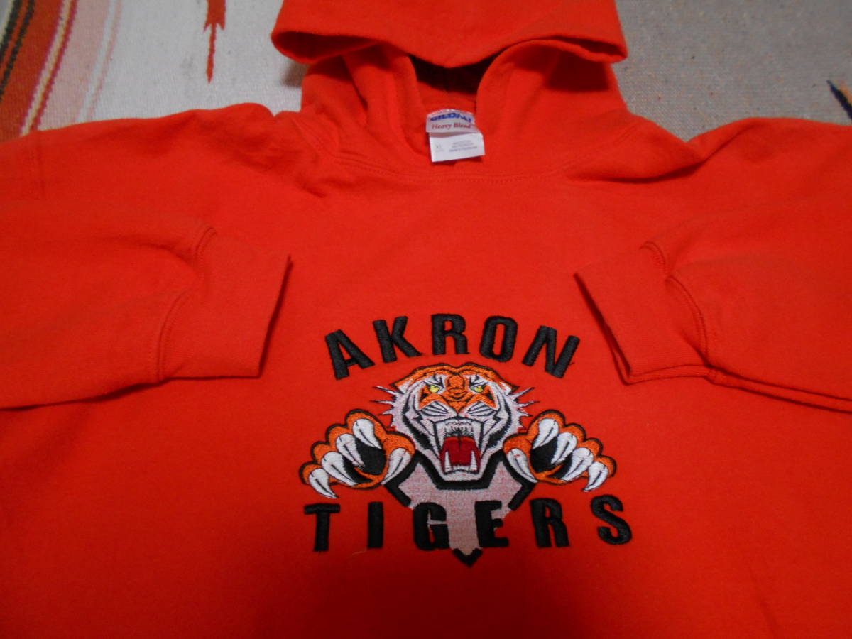 NEWYORK AKRON TIGERS FOOTBALL ATHLETIC DEPT 虎刺繍タイガース カレッジ ビンテージ スウェット パーカー フットボール バスケットボール_画像1