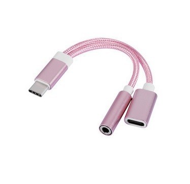 USB Type-C 3.5ヘッドホン変換+充電アダプターB RoseGold2