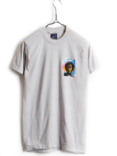 80's USA製 ビンテージ ■ Neil Diamond ニール ダイアモンド 両面 プリント ツアー 半袖 Tシャツ ( メンズ M 小さめ S 程) 古着 バンT 灰