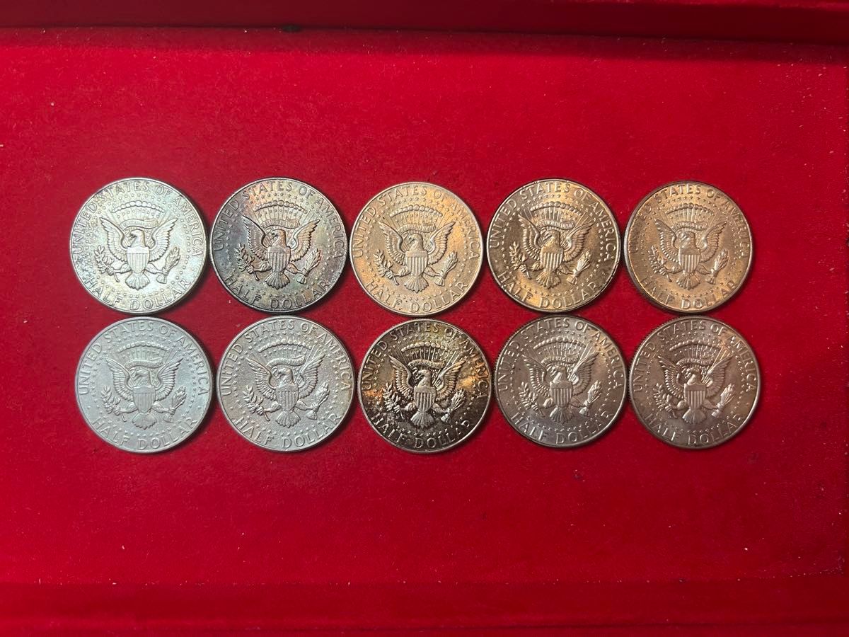 ケネディ ハーフダラー10枚 銀貨 5枚1964あり アメリカ ケネディ1964年 ハーフダラー銀貨 10枚 銀90% 硬貨 美