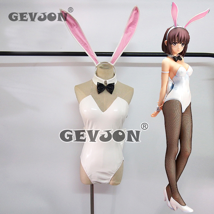  sexy costume play clothes Halloween costume Leotard PU compound leather superior article Bunny fancy dress Kato . person bunny girl rabbit girl white set 