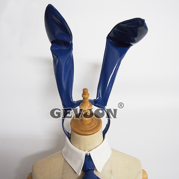  костюмы Halloween костюм Leotard PU соединение кожа хорошая вещь Bunny маскарадный костюм [ Great Guardians ]. перо . длина костюм кролика заяц девушка синий -цветный набор 