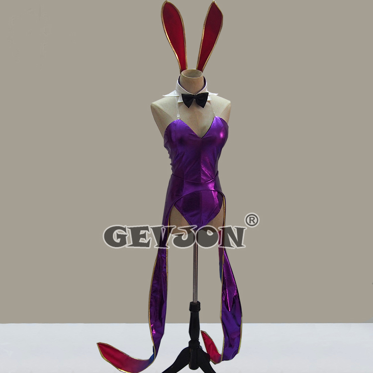  sexy costume play clothes Halloween costume Leotard Bunny fancy dress [Fate/Grand Order ] bunny girl rabbit girl purple set 