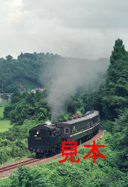 鉄道写真、6x9ネガデータ、105582000002、C12-66＋50系、真岡鐵道、茂木～天矢場、1994.08.12、（4666×3202）_画像1