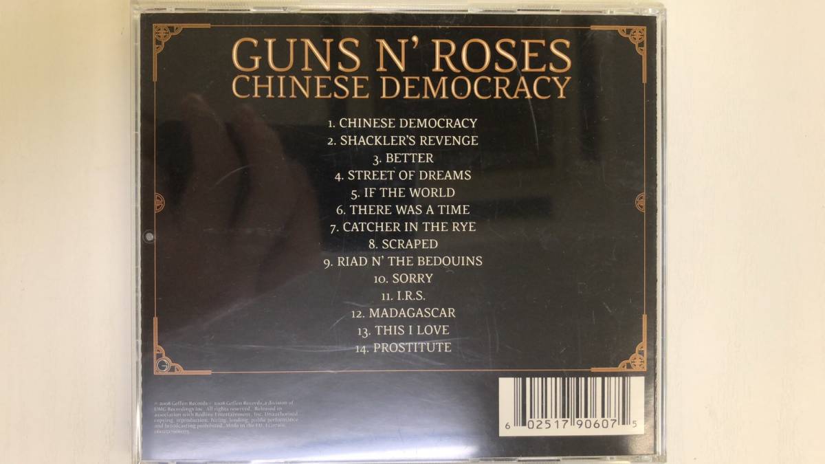 GUNS N’ ROSES / CHINESE DEMOCRACY ガンズ・アンド・ローゼズ チャイニーズ・デモクラシー CD盤 コンパクトディスク 0602517906075_画像2