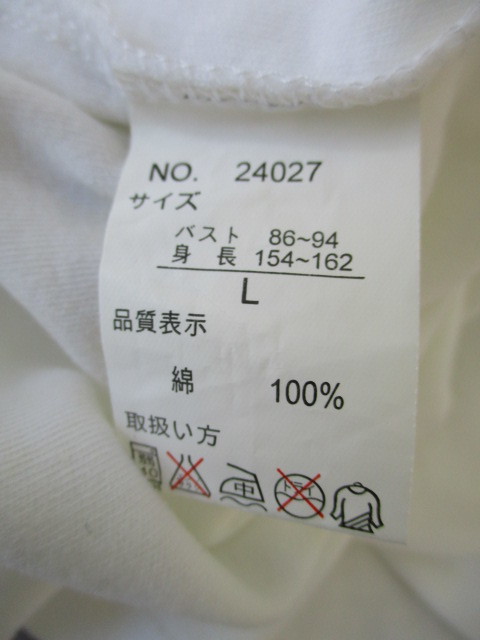 ★ Desio　半袖Tシャツ　＜ L ＞ 白色　　黒 英字＆女性プリント　ラメ入パープル 英字プリント　綿100％_画像4