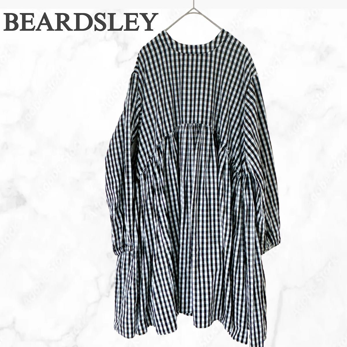 ✨タグ付き✨ビアズリー 先染めギャザーワンピース ギンガムチェック サイズ1 BEARDSLEY ビアズリー 先染め ギャザーチュニック ワンピース