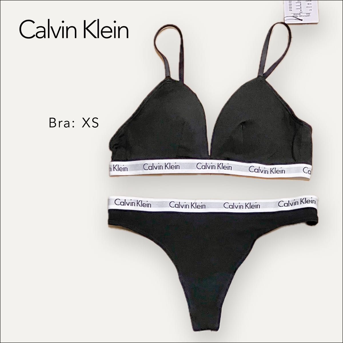 カルバンクライン ブラショーツセット(Tバック)ブラック XS/S 女性下着 カルバンクライン ブラ/TバックセットブラックXS Calvin Klein