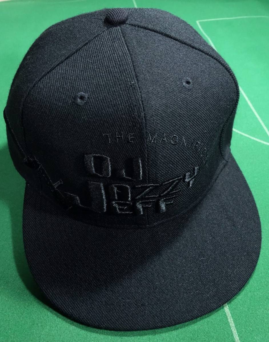 ○ジャジー・ジェフ DJ JAZZY JEFF x 7union Fitted 6パネル キャップ ブラック 7・1/4 美品!!!○_画像1