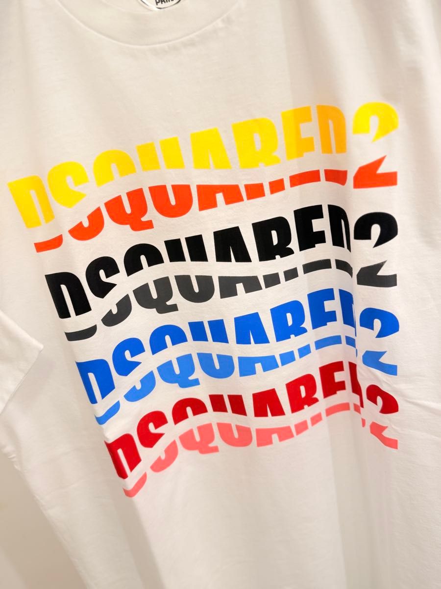 DSQUARED Tシャツ・カットソー 白 2009225Y0001 新品 DSQUARED2 Tシャツ ホワイト 半袖Tシャツ 白 半袖 M メンズ