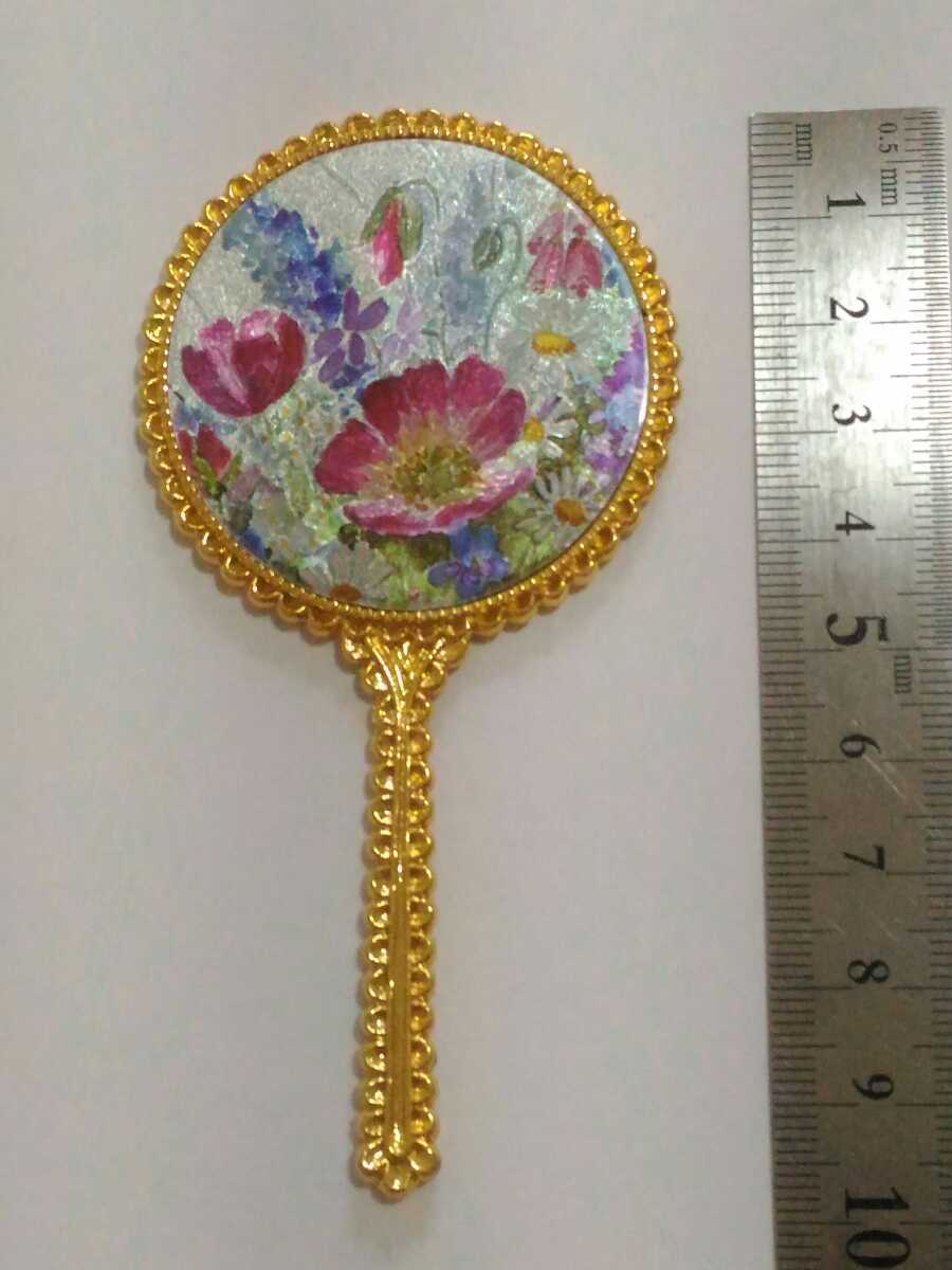  small hand-mirror hand mirror ....* portable . gold color Gold color feeling of luxury condition is well still sufficiently possible to use. cat pohs anonymity delivery 