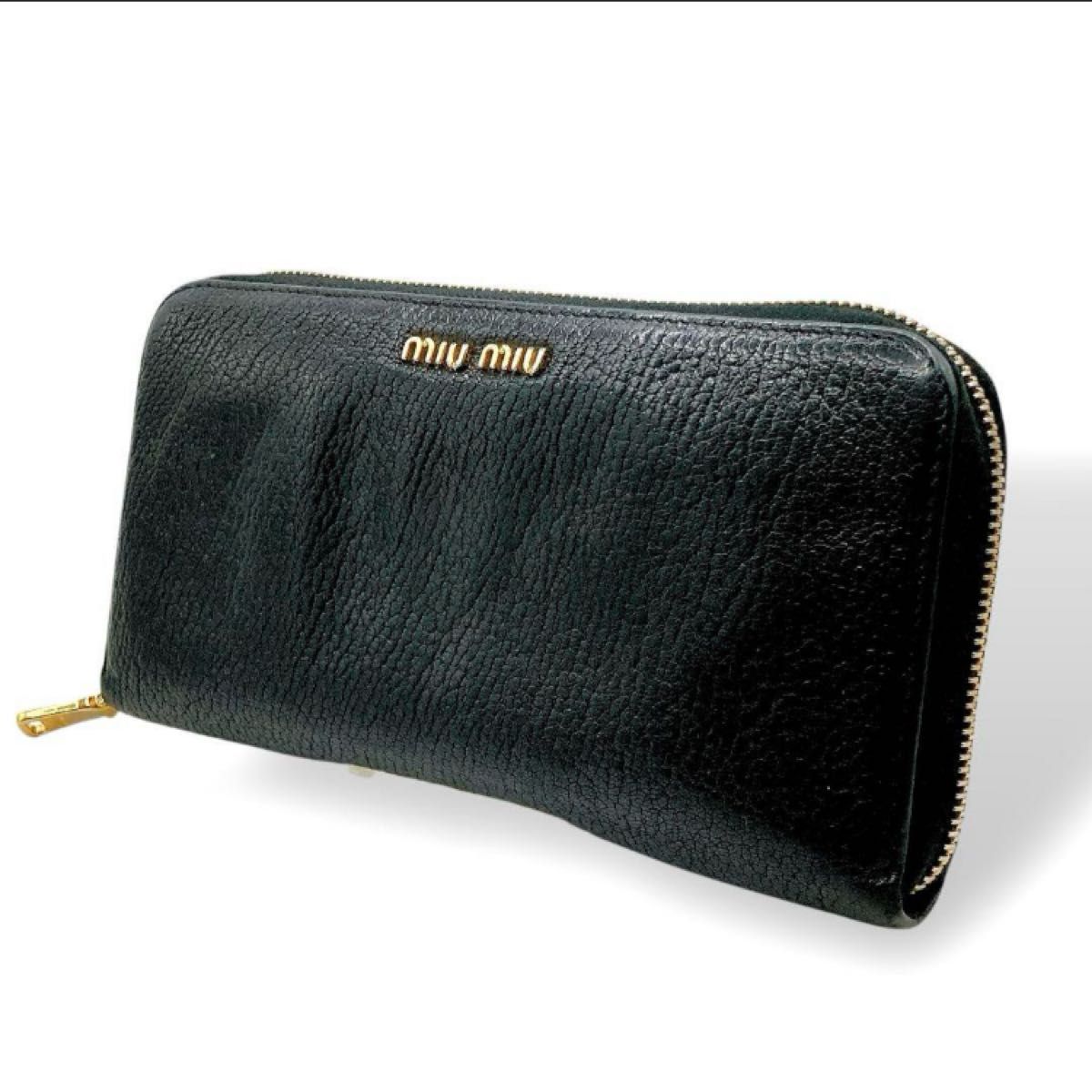 【即納】ミュウミュウMIU MIU ラウンドファスナー 長財布 正規品 美品 miumiu ミュウミュウ 長財布 ラウンドファスナー オール