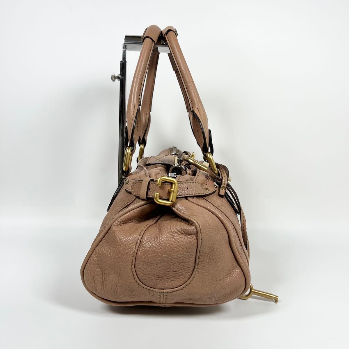 ✨️美品✨️ Chloe パディントン 南京錠 トートバッグ ベージュ レザー 極美品】Chloe クロエ ハンドバッグ パディントン レザー 南京錠