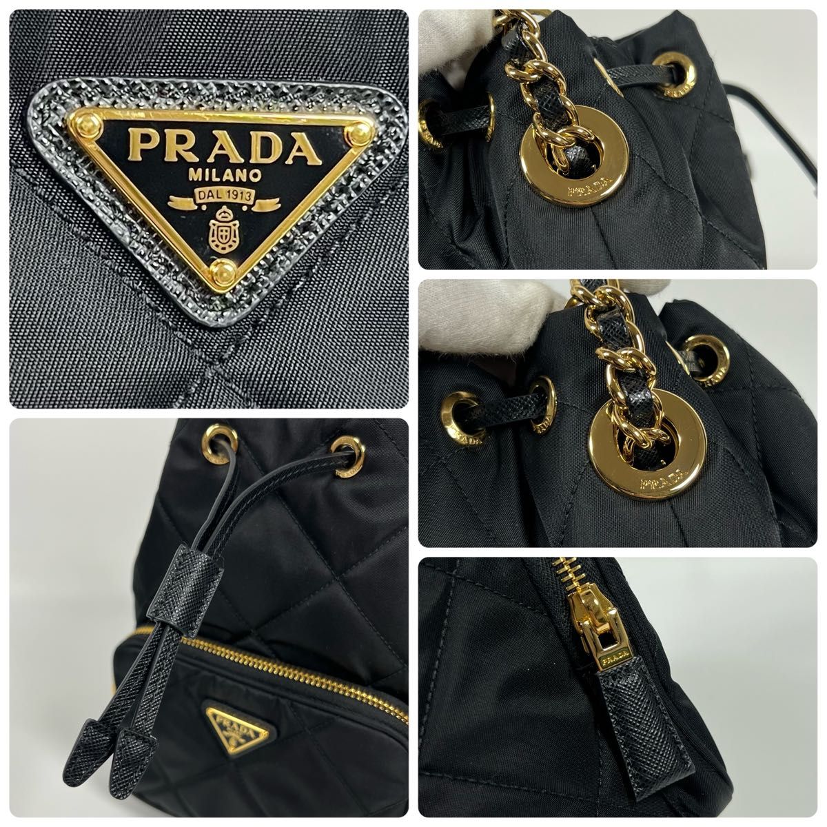 【PRADA】プラダ ナイロン リボン 巾着 2WAYショルダーバッグ 未使用級】PRADA プラダ Re-Edition 1995 チェーンショルダー