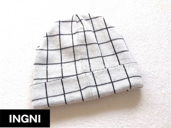 INGNI wing knitted cap eggshell white / black 