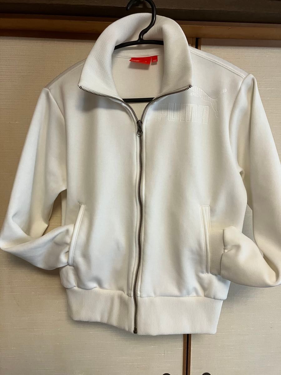 美品◇PUMA プーマ ジップアップ トラックジャケット ホワイト サイズM PUMA プーマ ジャージトップ トラックジャケット レディースL