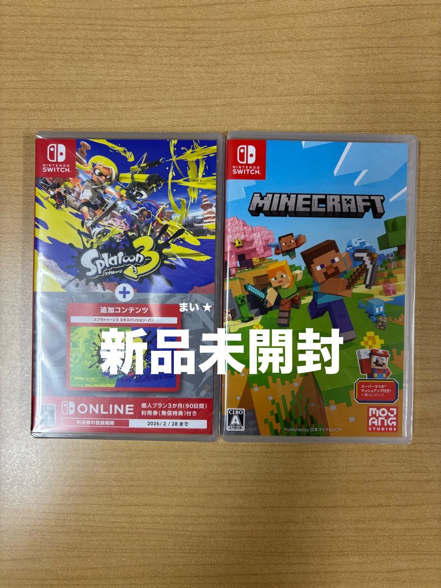 Switchカセット スプラトゥーン3・ポケモン・マインクラフト 新品未開封 【Switch】 Minecraft スプラトゥーン3+