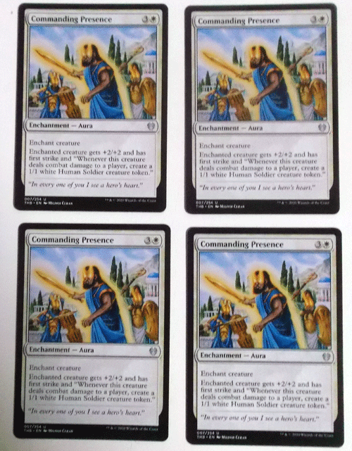 安心の定価販売 Mtg英語 4枚セット Commanding Presense 威厳ある存在 テーロス還魂記 アンコモン Anzoor Com