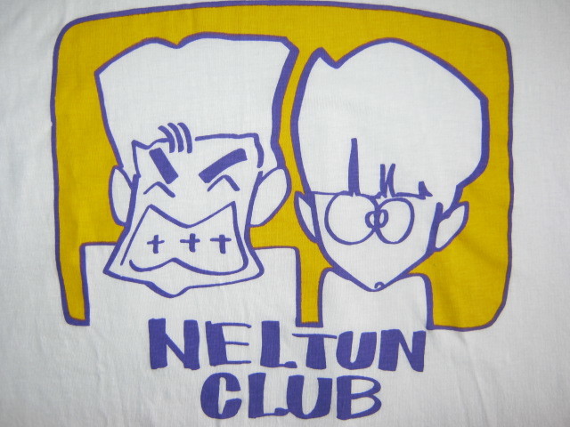 ★古着 目立つシミ・汚れ有り NELTUN CLUB ねるとん紅鯨団 Tシャツ M 白 TUNNELS とんねるず 石橋貴明 木梨憲武 当時物 古い 昭和 レトロ★_画像6