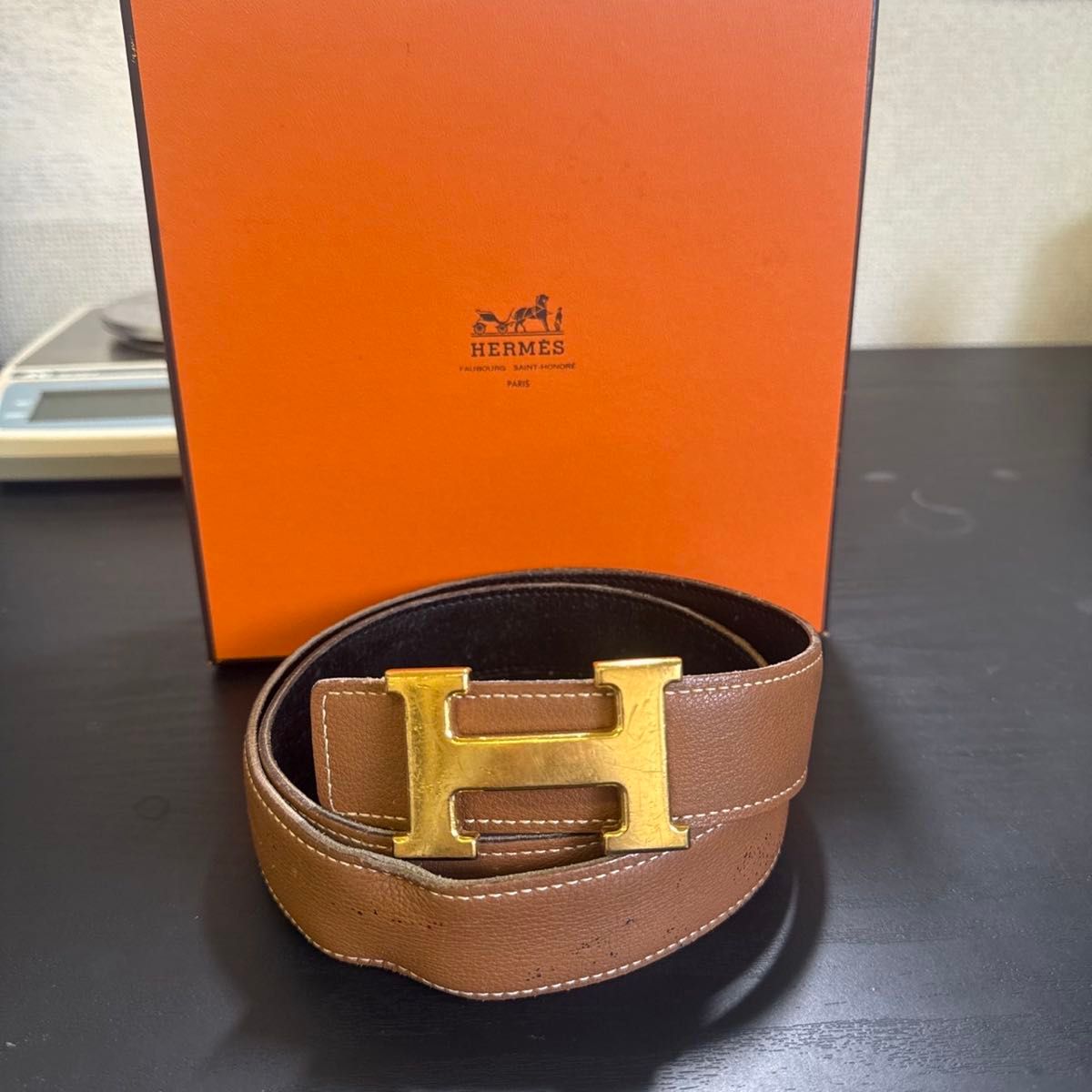 HERMES エルメスコンスタンスリバーシブルベルト75 シルバーバックル 美品 HERMES エルメス コンスタンス リバーシブル ベルト75 ゴールド