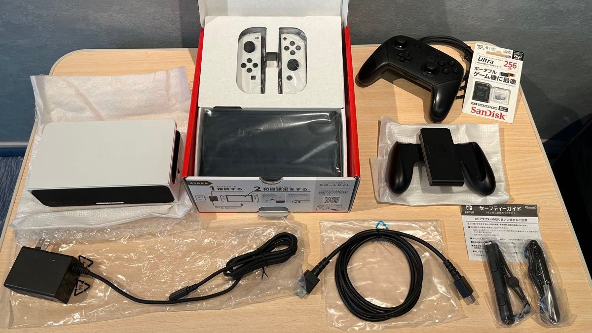 ニンテンドースイッチ 有機EL プロコン SDカード 256GB Nintendo Switch 有機ELモデル ホワイト(付属品完備) おまけ付き