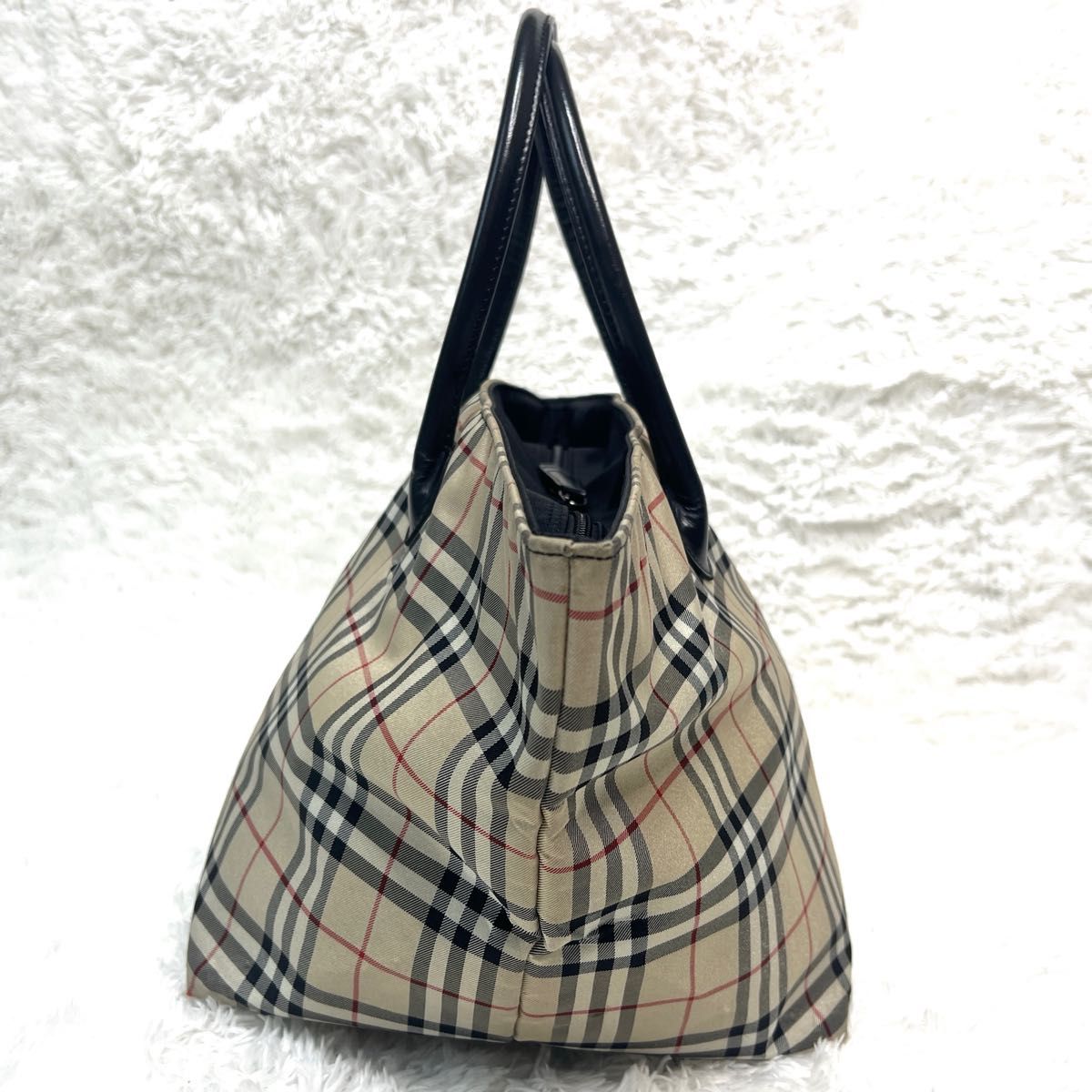 美品⭐️バーバリーブルーレーベル ハンドバッグ ノバチェック 舟型3層大容量 BURBERRY BLUE LABEL バーバリー ブルーレーベル ノバチェック