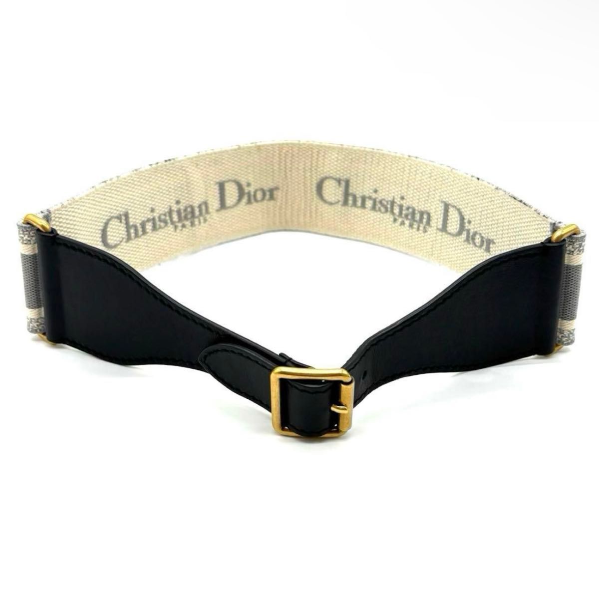 美品 Dior ディオール エンブロイダリー ベルト ロゴ レザー 入手困難 正規品 Christian dior クリスチャンディオール エン