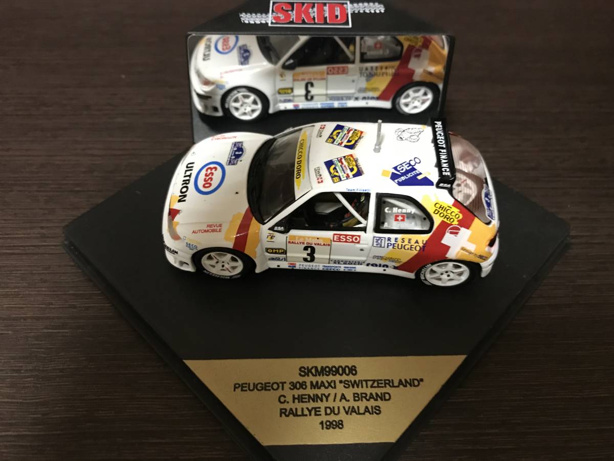 1/43 SKID Peugeot 306 MAXI #3 C.Henry collection RALLYE DU VALAIS 1998