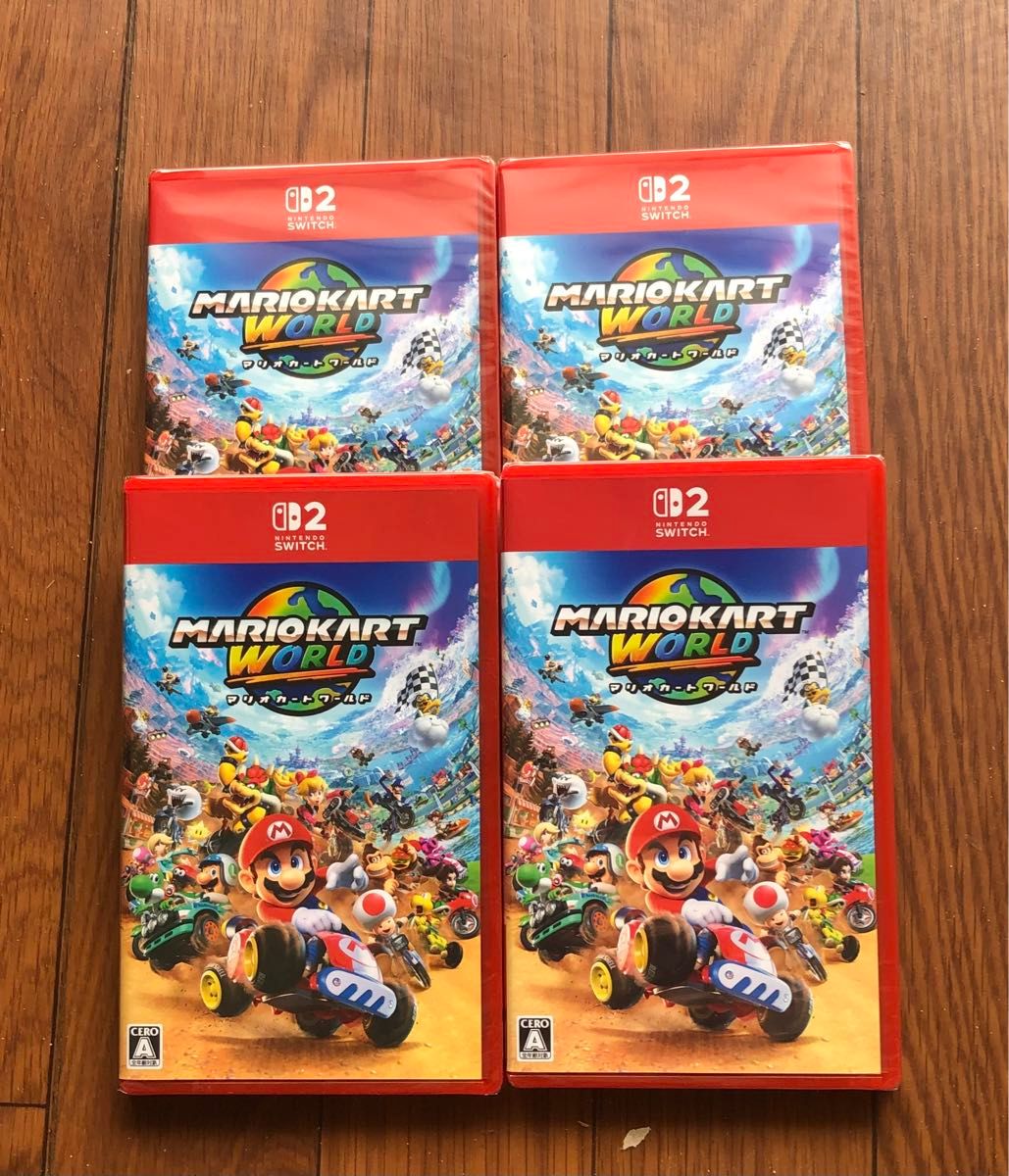 マリオカートワールド Nintendo Switch新品未開封シュリンクつき マリオカート ワールド Switch 2 新品未開封シュリンク付き 4枚
