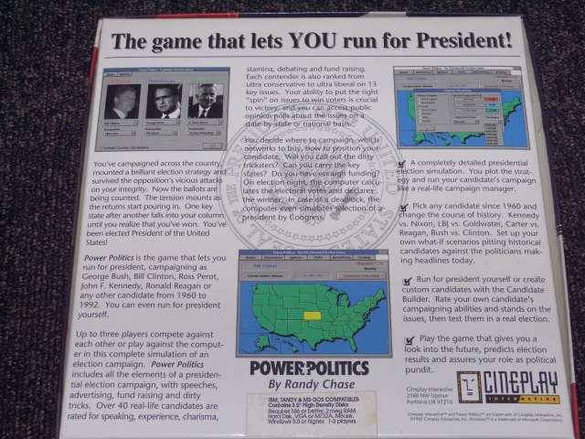 IBM-PC ゲーム◆Power Politics / Cineplay Interactive◆新品並品 like-new_画像3