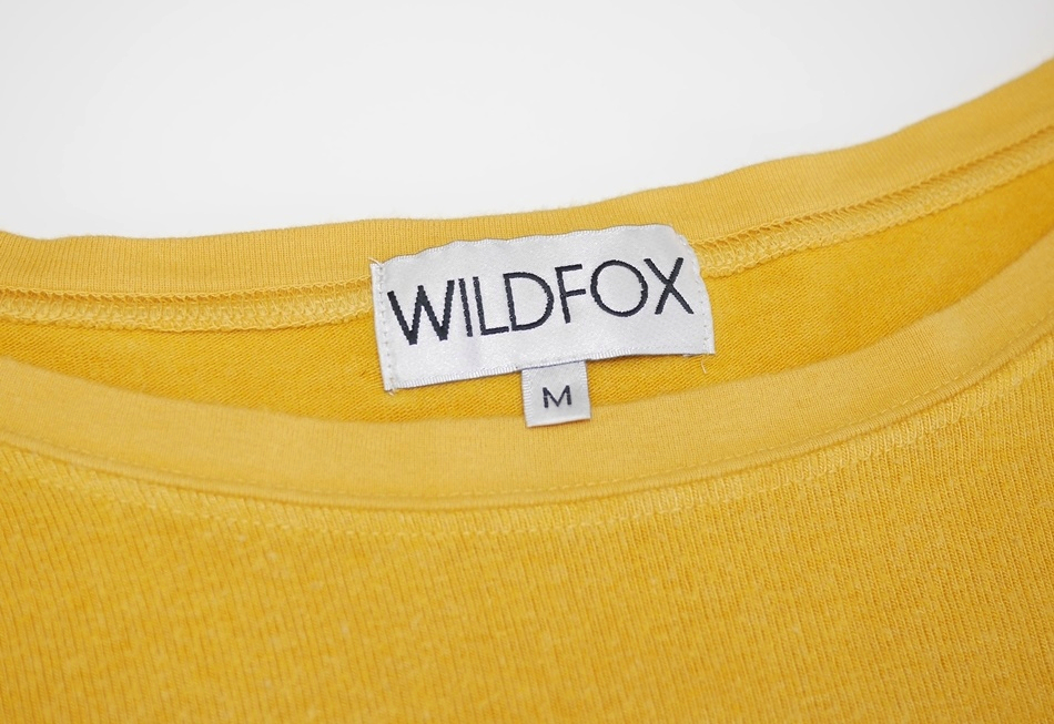  new goods 17,000 jpy America made WILDFOX long sleeve sweater sweatshirt sweat M size 38 yellow S mustard yellow American Casual L pull over 36 smiley 