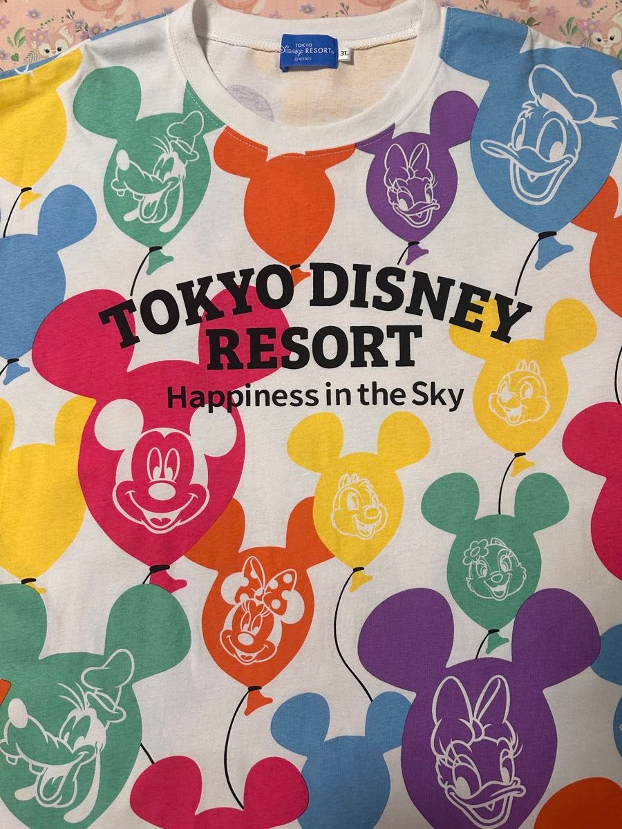 東京ディズニーリゾート 大人気のバルーン総柄Tシャツ 3Lサイズ 2枚セット 東京ディズニーリゾート 大人気のバルーン総柄Tシャツ 3Lサイズ
