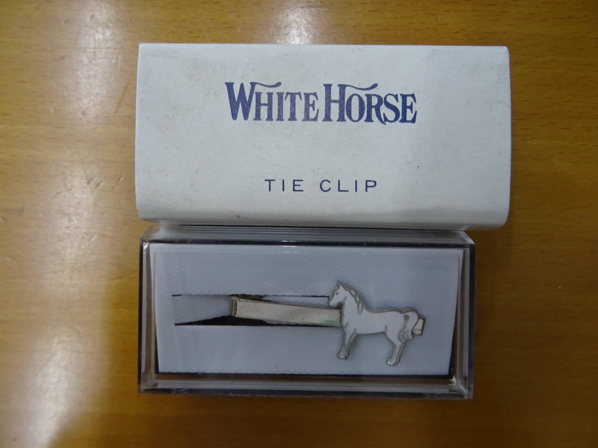  белый шланг WHITE HORSE TIE CLIP Thai зажим булавка для галстука 