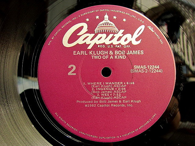 EARL KLUGH AND BOB JAMES●TWO OF A KINDシュリンク付きSMAS-12244●200808t2-rcd-12-jzレコード12インチジャズ米盤US盤米LP 80's_画像4