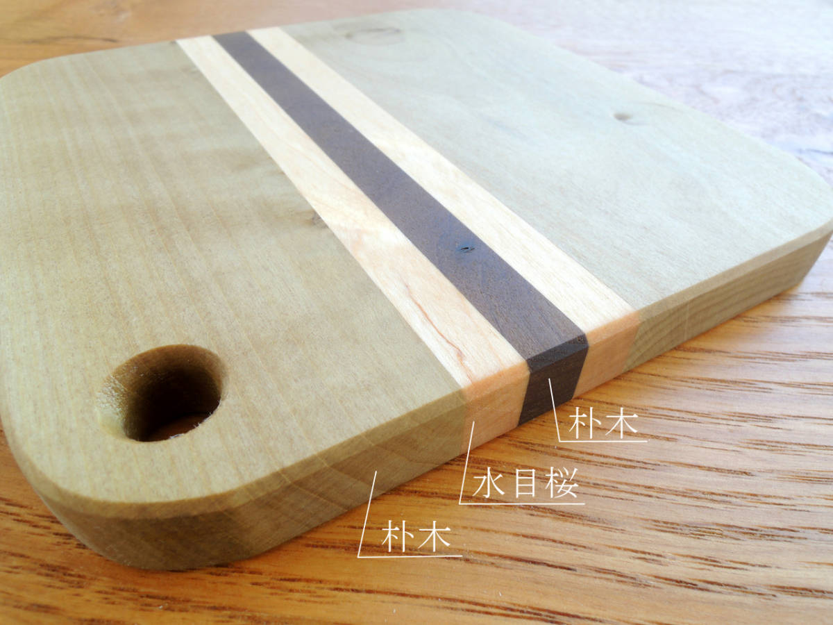 可愛い♪寄木のミニまな板、鍋敷き 「抹茶サンド」 *クルミ油仕上げ_画像2