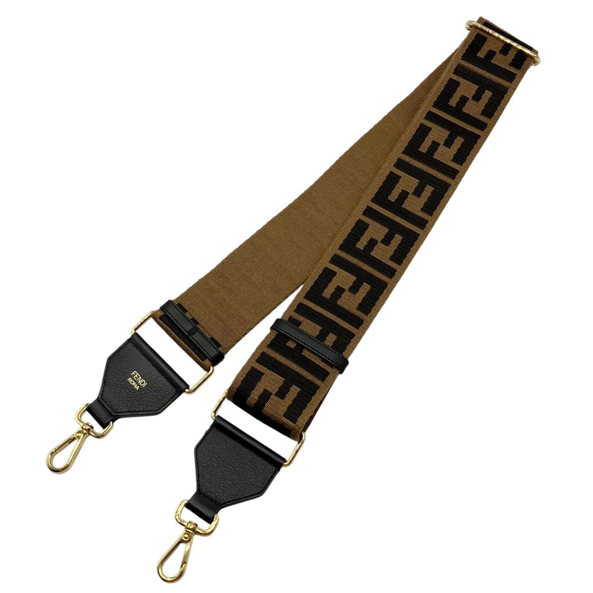 フェンディ★ベルト★キャンバス×レザー★ズッカ★茶色系★美品 フェンディ FENDI ストラップユー ズッカ ショルダーストラップ