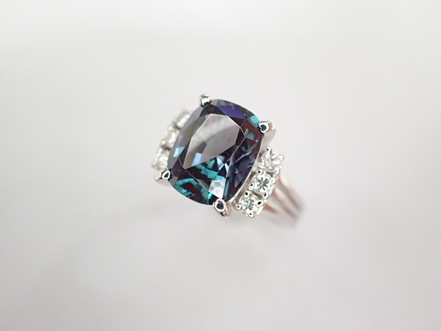  beautiful goods Kyocera kre sun veil Pt900 repeated crystal alexandrite 2.63ct diamond total 0.15ctte The Yinling g ring 