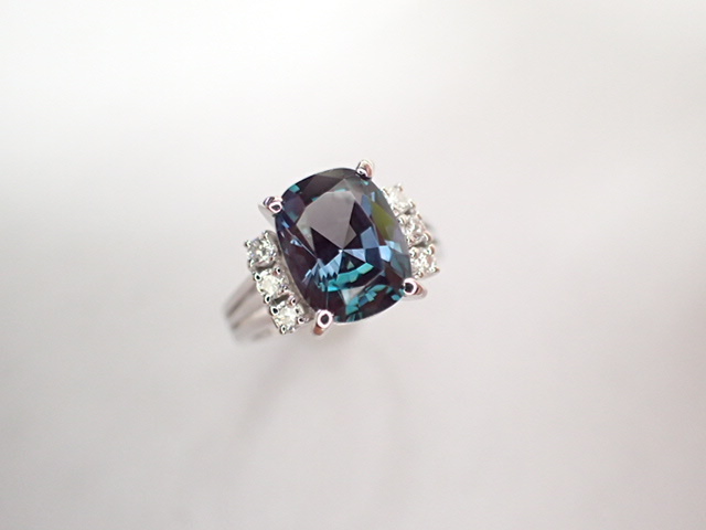  beautiful goods Kyocera kre sun veil Pt900 repeated crystal alexandrite 2.63ct diamond total 0.15ctte The Yinling g ring 