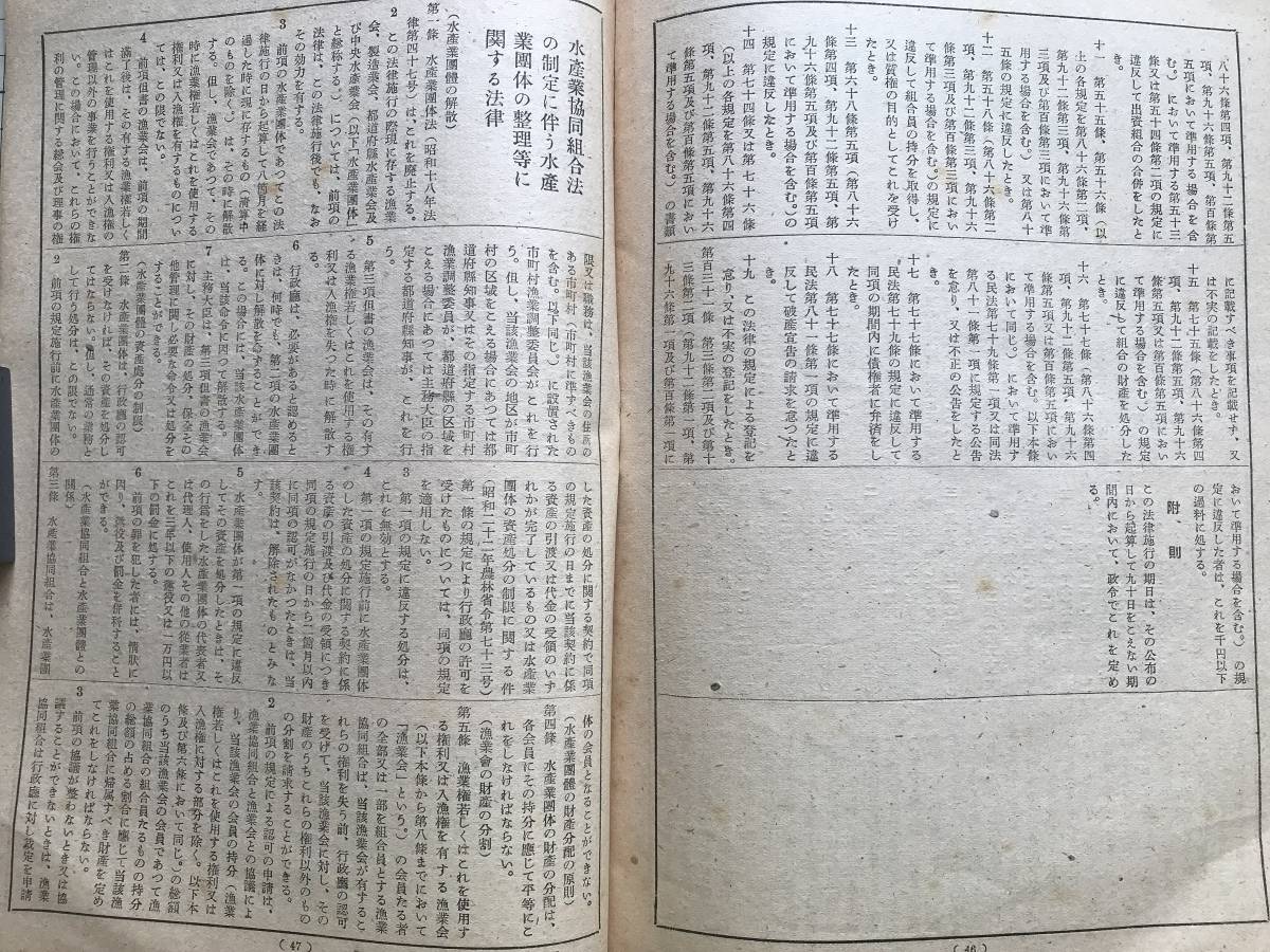 『漁業法案・漁業法施行法案・水産業協同組合法・水産業協同組合法の制定に伴う水産業団体の整理等に関する法律 他』 漁村金融協会 00848_画像9